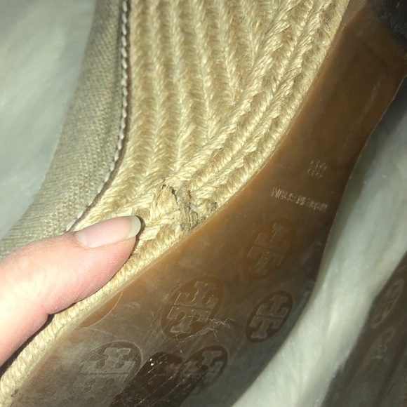 Tory Burch peep toe wedge espadrille heels size 8 - Picture 5 of 8
